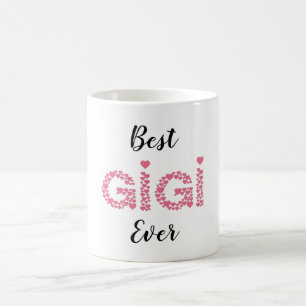 Personligen Best Gigi Now Rosa Hearts Kaffemugg