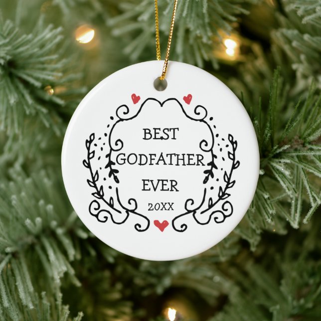 Personligen Best Godfather nånsin Julgransprydnad Keramik (Träd)