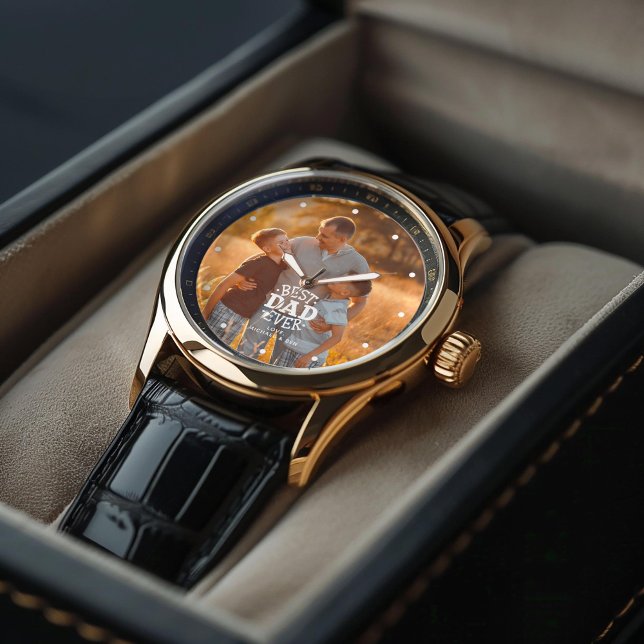 personligen "Best Pappa någonsin" Photo Watch Armbandsur (Inspiration mockup (not actual product))