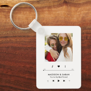 Personligen BFF för Music Player Photo Ram Nyckelring