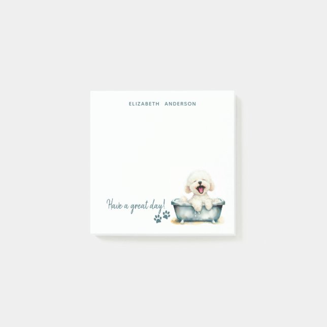Personligen Bichon Frise Hund Post-it Block (Framsida)
