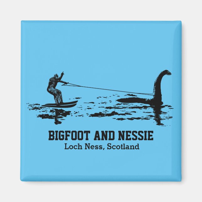 Personligen Bigfoot och Nessie Loch Ness Magnet (Framsidan)