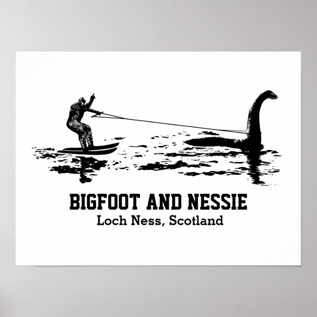 Personligen Bigfoot och Nessie Loch Ness Poster (Framsidan)