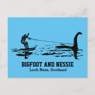 Personligen Bigfoot och Nessie Loch Ness Vykort