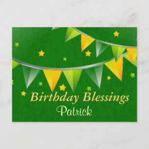 Personligen Birthday Blessings Irish Vykort