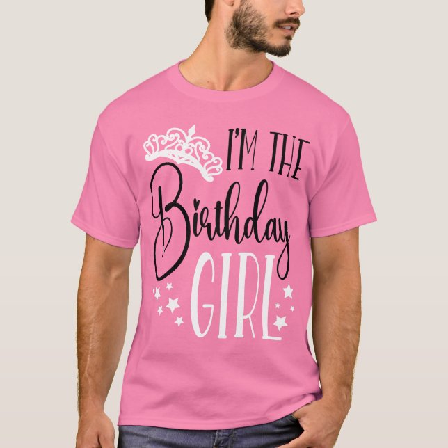 Personligen Birthday Girl Birthday Squad Matching T Shirt (Framsida)