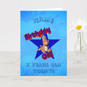 Personligen Birthday Girl Cute Dinosaur Kort
