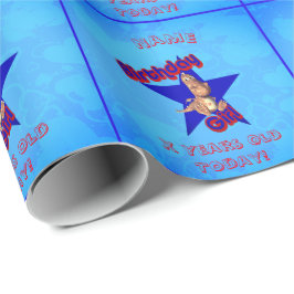 Personligen Birthday Girl Cute Dinosaur Presentpapper