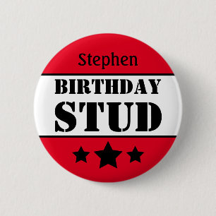 Personligen Birthday Stud Knapp