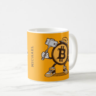 Personligen Bitcoin Cryptocurrency Funny Tecknad Kaffemugg