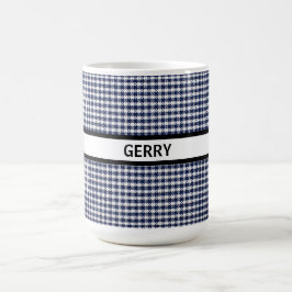 Personligen Black and White Houndstooth Kaffemugg