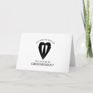 Personligen Black Bröllop Kostym Groomsman Frieri Inbjudan