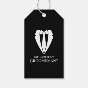 Personligen Black Bröllop Kostym Groomsman Frieri Presentetikett