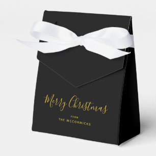 Personligen Black Guld Modern julskript Presentaskar