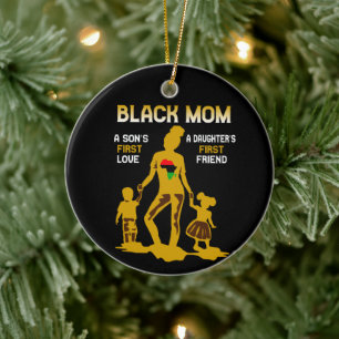 Personligen Black Mamma Afrika Family Julgransprydnad Keramik