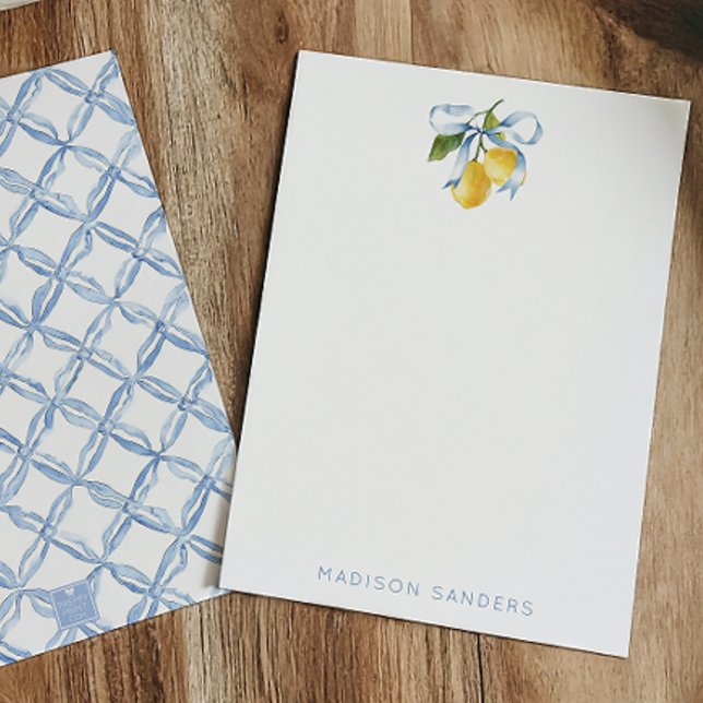 Personligen Blåfärgslemonger med vattenfärg Tack Kort (Skapare uppladdad)