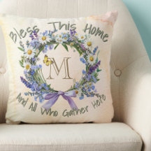 Personligen 'Bless this Home' Wildblomsterkrans
