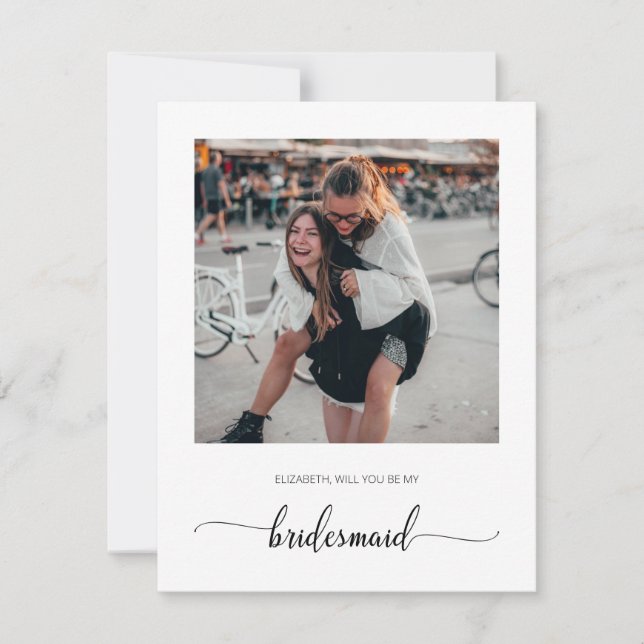 Personligen blir mitt Bridesmaid Photo Card Tack Kort (Framsida)