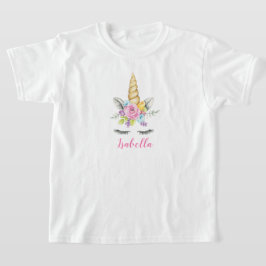 Personligen Blommigt för vattenfärg - Unicorn T Shirt