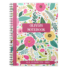 PERSONLIGEN BLOMMIGT NOTEBOOK ANTECKNINGSBOK