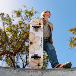Personligen blommigt vattenfärg mini skateboard bräda 18,5 cm
