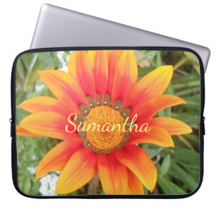 Personligen Blomning med en Orange Laptop Fodral