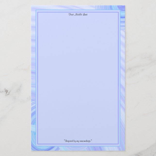 Personligen Blue and Teal Line Gräns Brevpapper (Framsida)