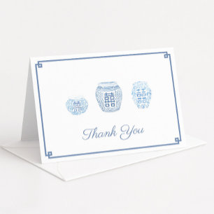 Personligen Blue and White Preppy Ginger Burk Tack Kort