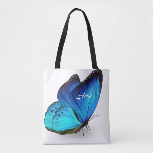 Personligen Blue Butterfly Tygkasse