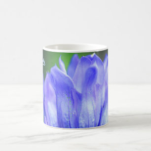 Personligen Blue Gentian Flower Petals Kaffemugg