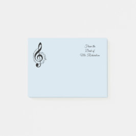 Personligen Blue Music Post it Notes 4x3 Post-it Block