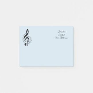 Personligen Blue Music Post it Notes 4x3 Post-it Block