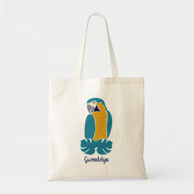 Personligen Blue och Gult Macaw Tygkasse (Framsidan)