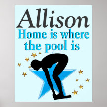 Personligen BLUE SWIMMER QUOTE POSTER