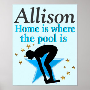 Personligen BLUE SWIMMER QUOTE POSTER