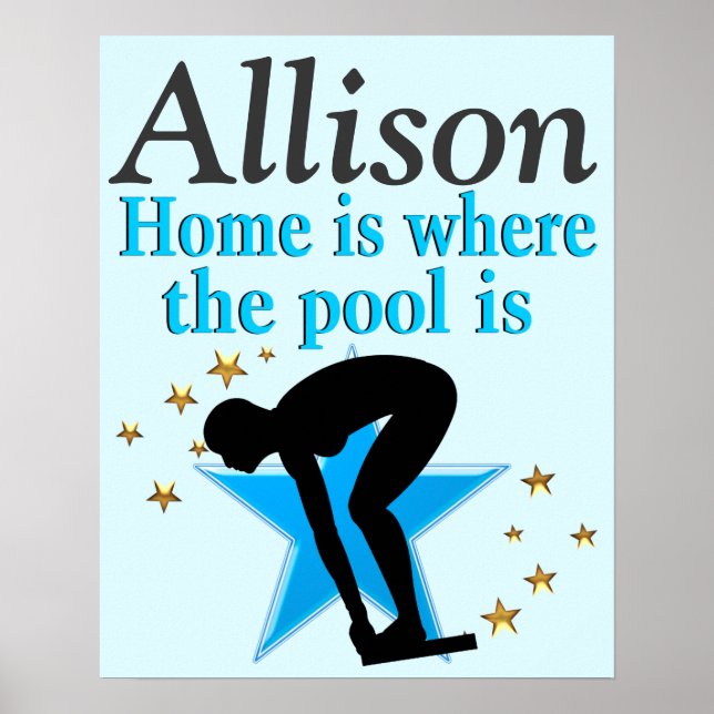 Personligen BLUE SWIMMER QUOTE POSTER (Framsidan)