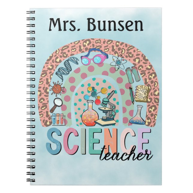 Personligen Boho Science Thzed Rainbow Anteckningsbok (Framsidan)