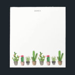 Personligen Boho Watercolor Succulents Anteckningsblock<br><div class="desc">Färgfull och visuell anteckningsblock med vattenfärgade potter. Det här blir en perfekt som är riktad mot ditt kontor.</div>