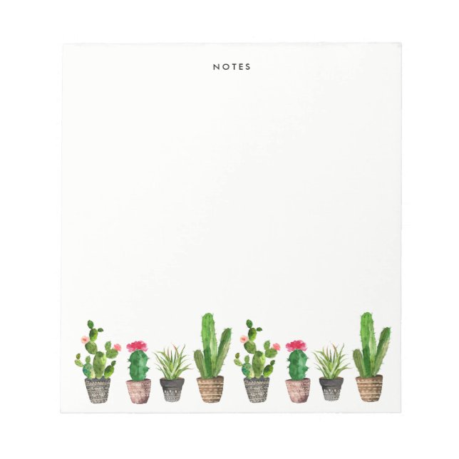 Personligen Boho Watercolor Succulents Anteckningsblock (Framsida)