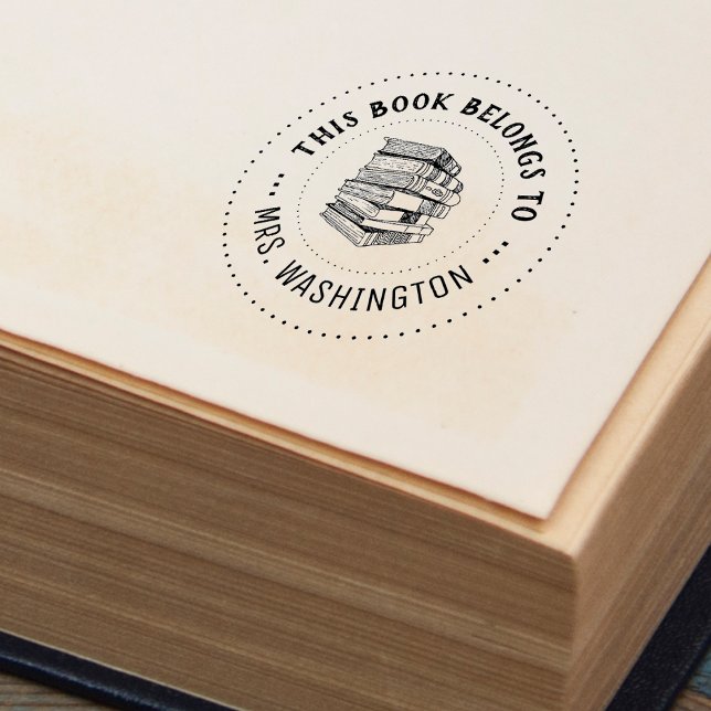 Personligen Bok Tillhör Självfärgande Stämpel (This Book Belongs Personalized Self-inking Stamp)