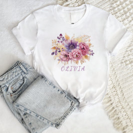 Personligen Botanical WildblommFlower Boho T Shirt