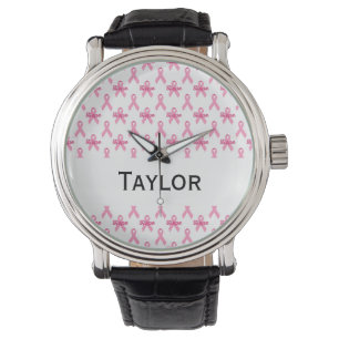 Personligen Breast Cancer Pink Ribbon Hope Armbandsur