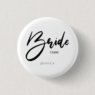 Personligen Bride Tribe eller Team Black Typograph Knapp