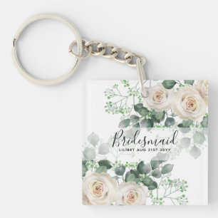 Personligen Bridesmaid Gifts Vit ros Theme
