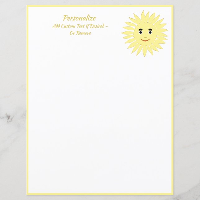 Personligen Bright & Cheery Smiling Summer Sol (Framsida)