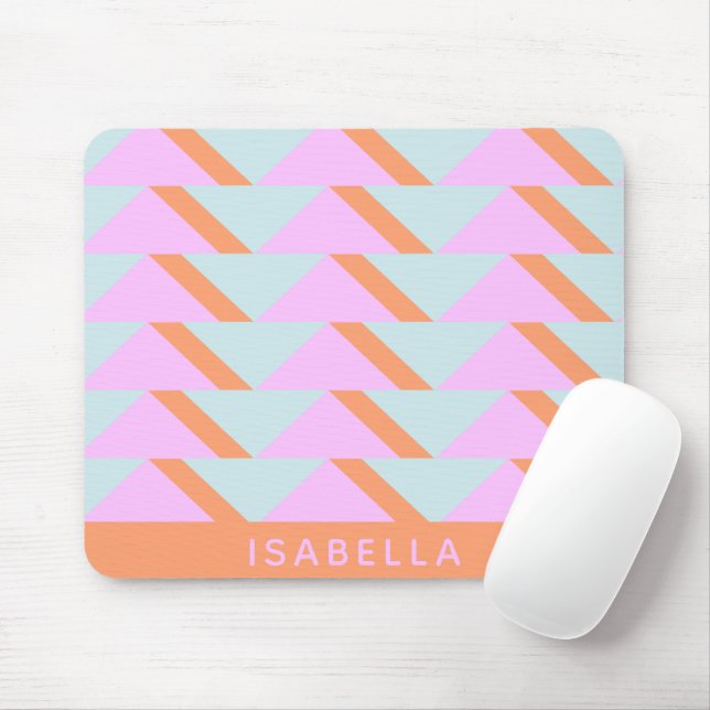 Personligen Bright Pastel Retro Geometric Mönster Musmatta (Med mus)