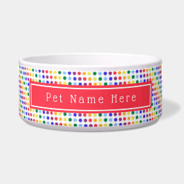 Personligen Bright Red Rainbow Polka dots
