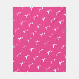 Personligen Bright Rosa Calligraphy Repeat Namn Fleecefilt