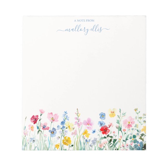 Personligen Bright Watercolor Wildblomskugga Anteckningsblock (Framsida)