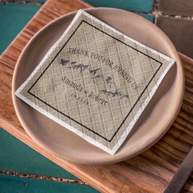 Personligen Bröllop i Mountain Woodland Forest Pappersservett (Skapare uppladdad)